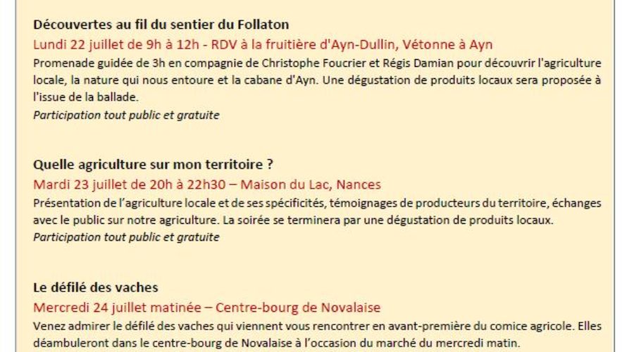 Des animations organisées avant le Comice agricole