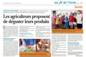 [ Revue de presse ] Marchés Nocturnes estivaux 2020 – Journal Terre des Savoie 20/08/2020