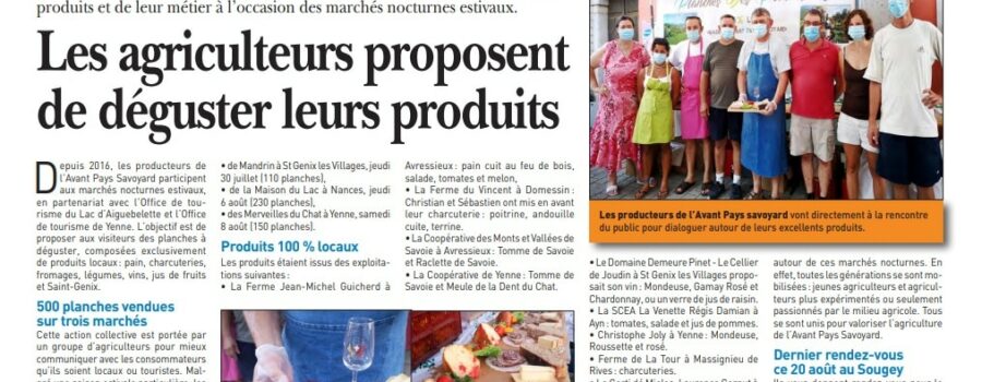 [ Revue de presse ] Marchés Nocturnes estivaux 2020 – Journal Terre des Savoie 20/08/2020