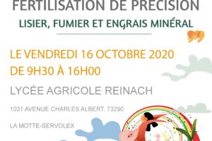 Journée technique FD CUMA / Fertilisation de précision : lisier-fumier-engrais / le 16 Octobre 2020 à la Motte Servolex