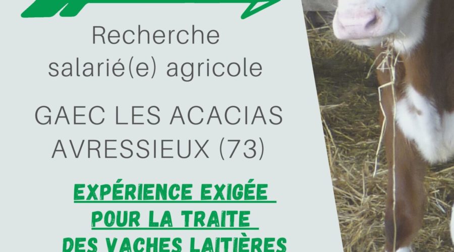 Offre emploi GAEC LES ACACIAS – Avressieux