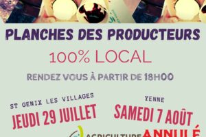 Marchés nocturnes de Yenne, Nances & au Sougey ANNULÉS!